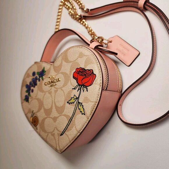 NWT Coach CU373 Coach X Observed By Us Heart Crossbody Signature Canvas Print - Picture 4 of 7